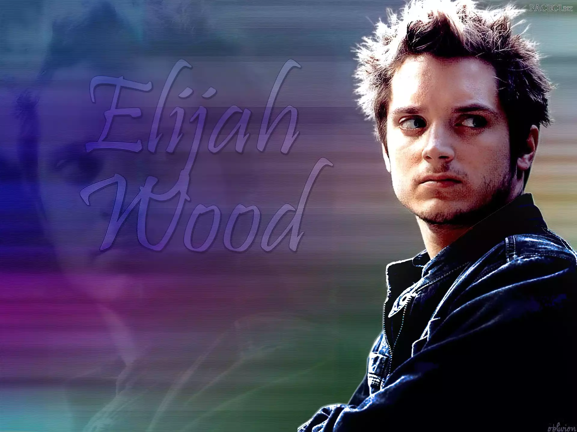 katana, Elijah Wood, blond włosy